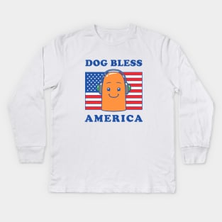 Dog Bless America Kids Long Sleeve T-Shirt